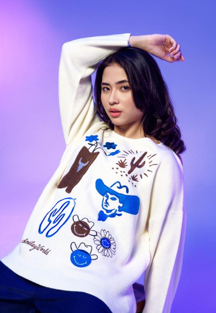 Emba Ladies | SmileyWorld - Sweatshirt Lengan Panjang Wanita Material Katun - Dagna