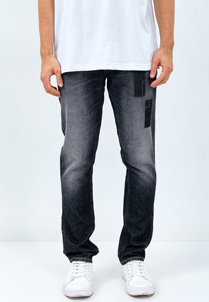 EMBA DENIM - Celana Panjang Regular Fit Non Stretch Material Denim Warna Light Stone - Falcon