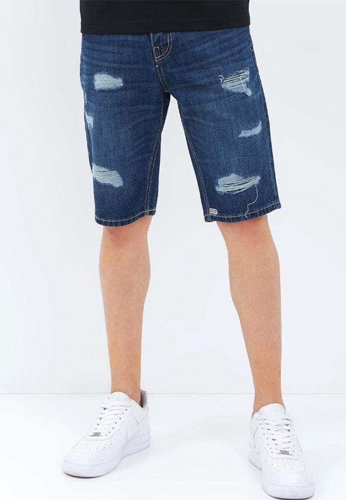 EMBA DENIM I SMILEYWORLD - Celana Pendek Denim Smiley RegularFit Non Stretch Medium Stone - Brymenn