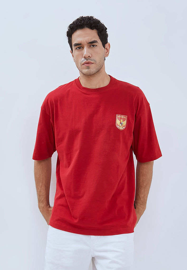 Emba Classic kaos oversized pria lengan pendek material katun - Raga