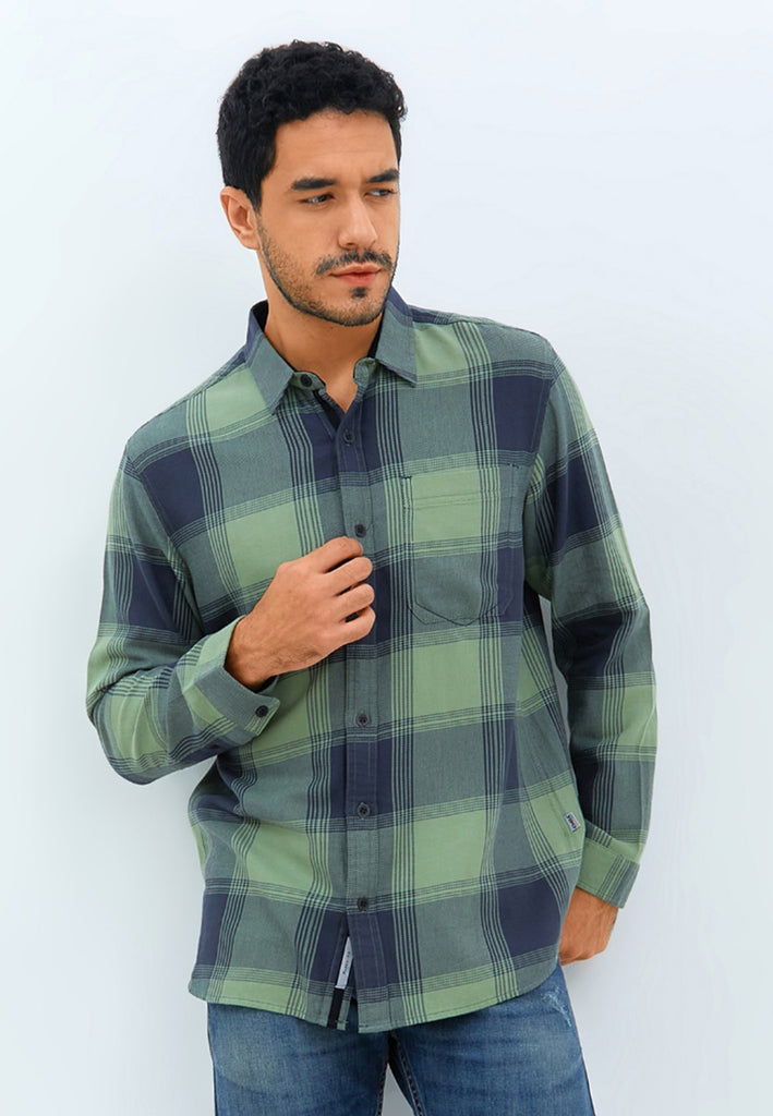 EMBA DENIM - Kemeja Flannel Lengan Panjang Regular Fit Material 100% Katun - Nuvare One